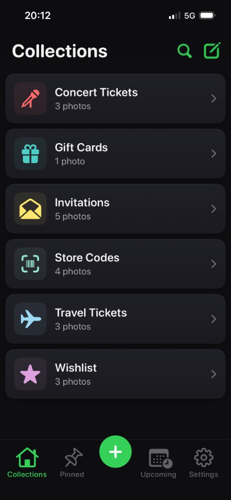 StashIt collections — dark mode