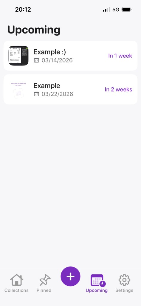 StashIt upcoming — light mode
